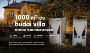 1000 m2-es budai villa fűtése ipari hőszivattyúkkal. Csend és nyugalom