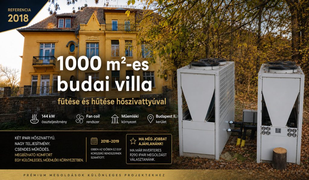 Budai villa felújítása után 1000 m2-t fűt-hűt a hőszivattyú