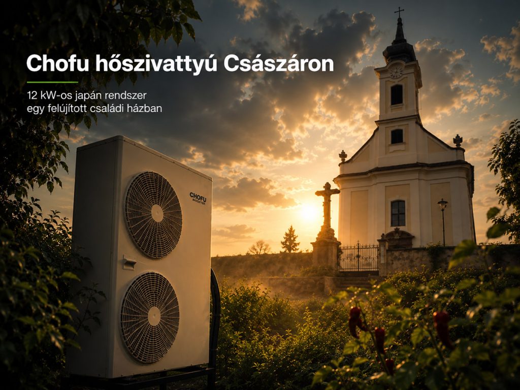 Japán hőszivattyú a templom árnyékában. Chofu Császáron.