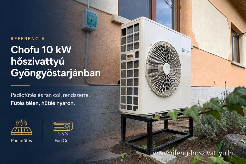 Chofu 10 kW-os hőszivattyú Gyöngyöstarjánban