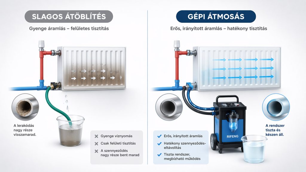 A fűtésrendszer átmosása energiamegtakarítás eredményez.