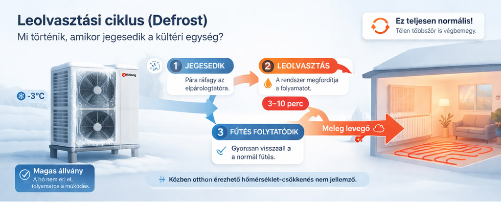 Hőszivattyú leolvasztási ciklus - télen teljesen normális