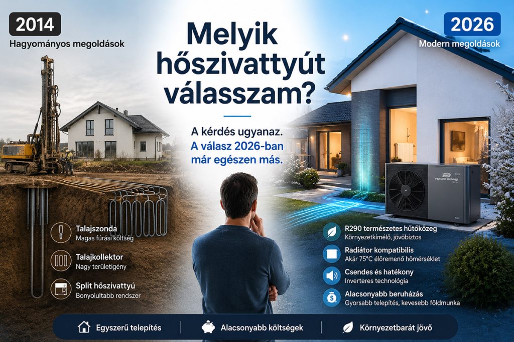 Vizes vagy levegős hőszivattyú? – régi kérdés, 2026-ban új válaszokkal