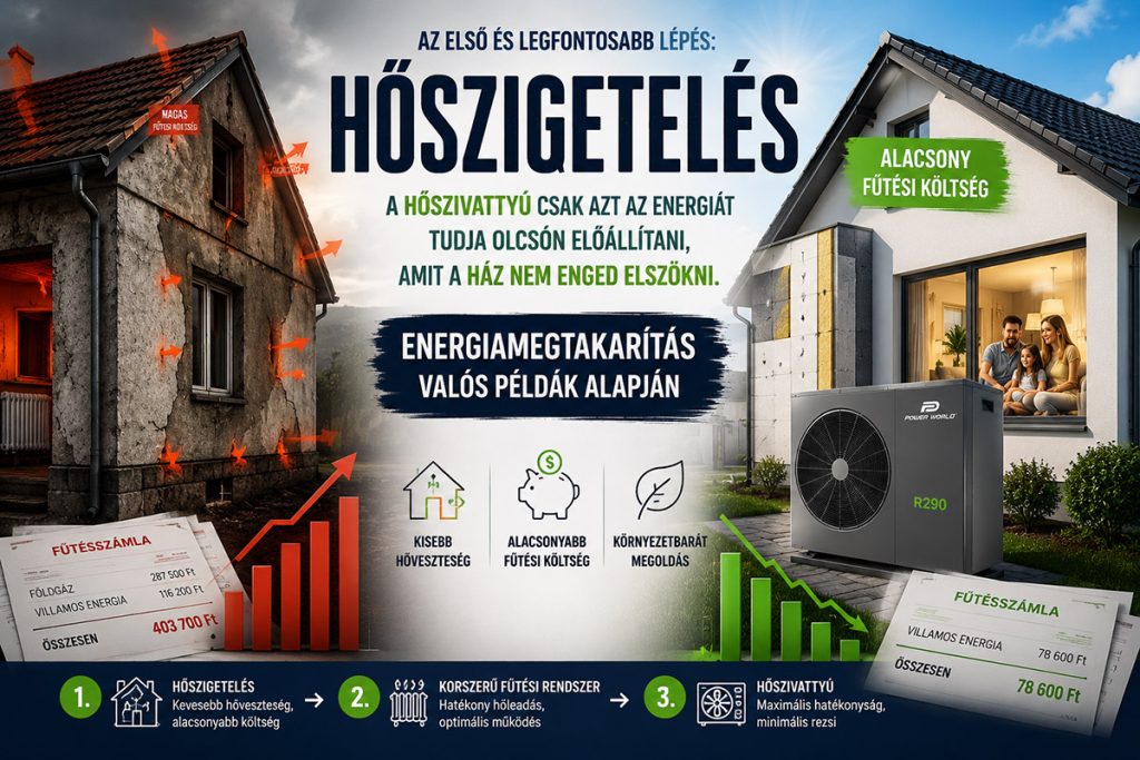 Energiamegtakarítás → Hőszigetelés → Hőszivattyú → Ajánlatkérés.