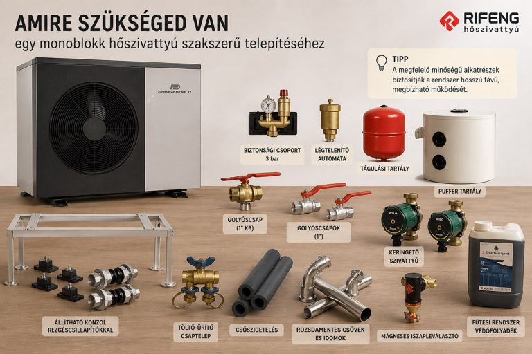 PW030 hőszivattyús rendszer szerelési alkatrészek