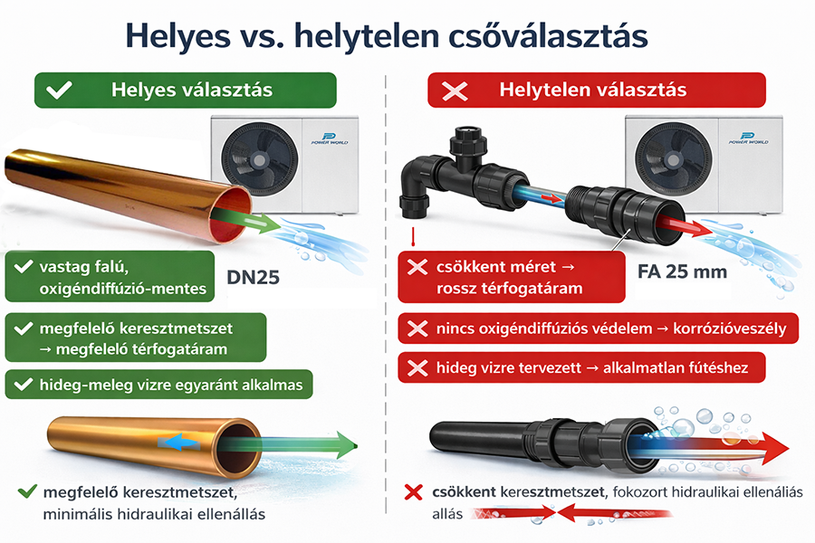 Fontos a cső anyagának helyes kiválasztása