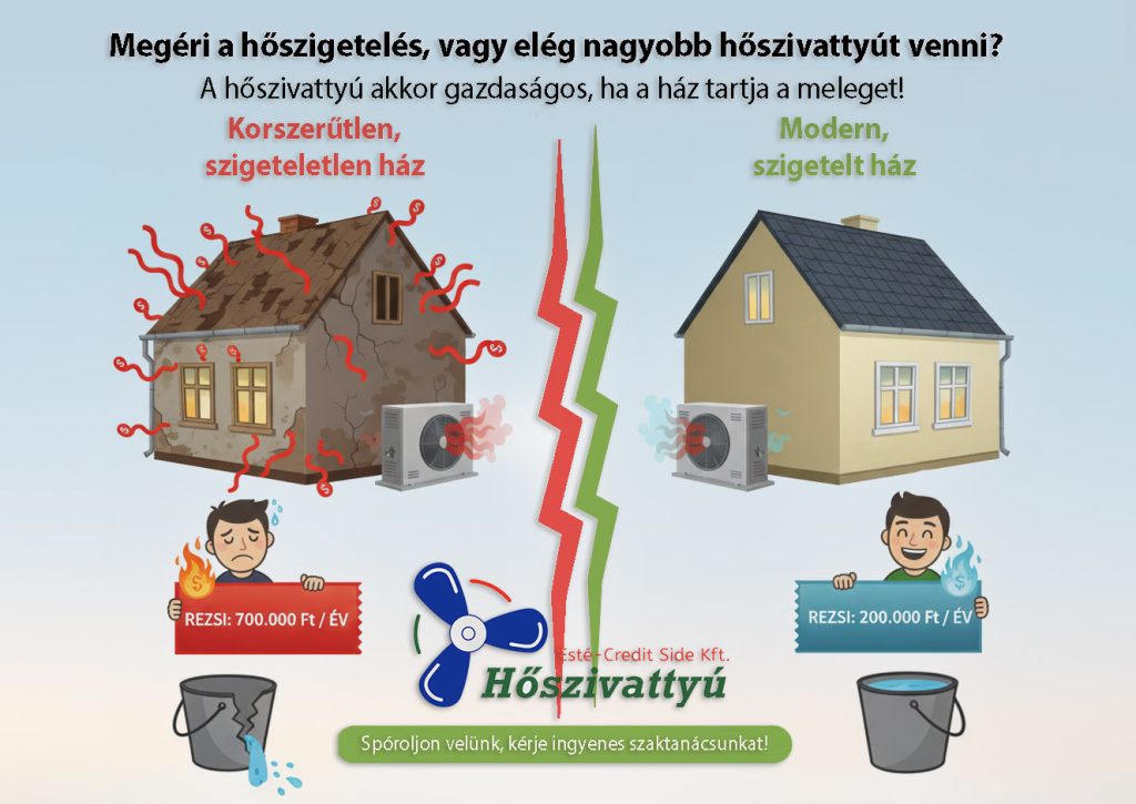 Megéri a hőszigetelés, vagy elég nagyobb hőszivattyút venni?