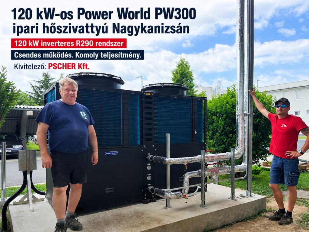 Nagykanizsa Hidrofilt Kft PW300 R290 120 kW inverteres hőszivattyú