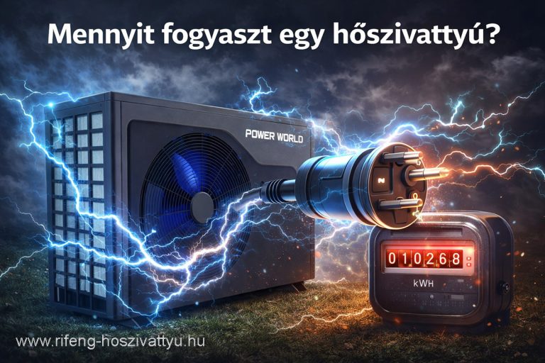 Power World levegő-víz hőszivattyú villamos energia fogyasztása – mennyit fogyaszt egy hőszivattyú