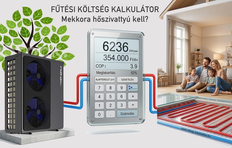Hőszivattyú fűtési költség kalkulátor padlófűtéses családi házhoz