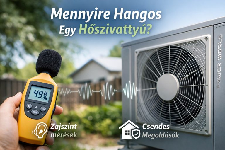 Hőszivattyú zajszint mérés decibel műszerrel