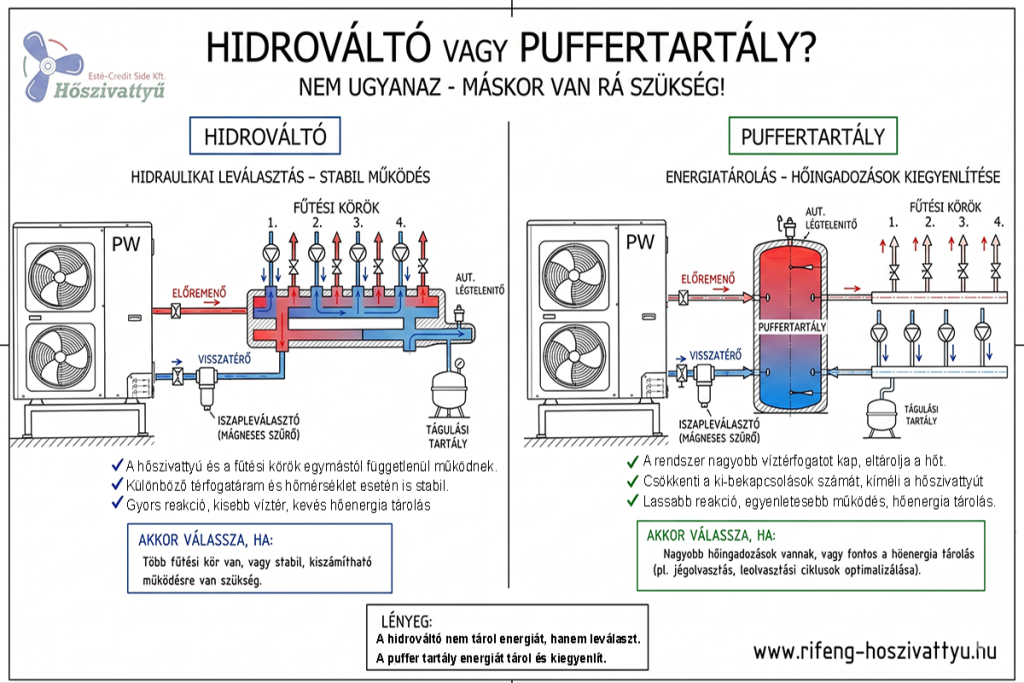 Melyiket válasszam? Hidraulikus váltó, vagy puffer tároló?