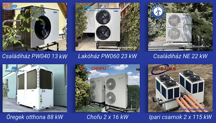 Működő hőszivattyú referenciák
