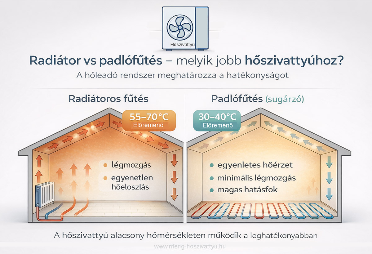 Radiátor vs padlófűtés – melyik jobb hőszivattyúhoz?