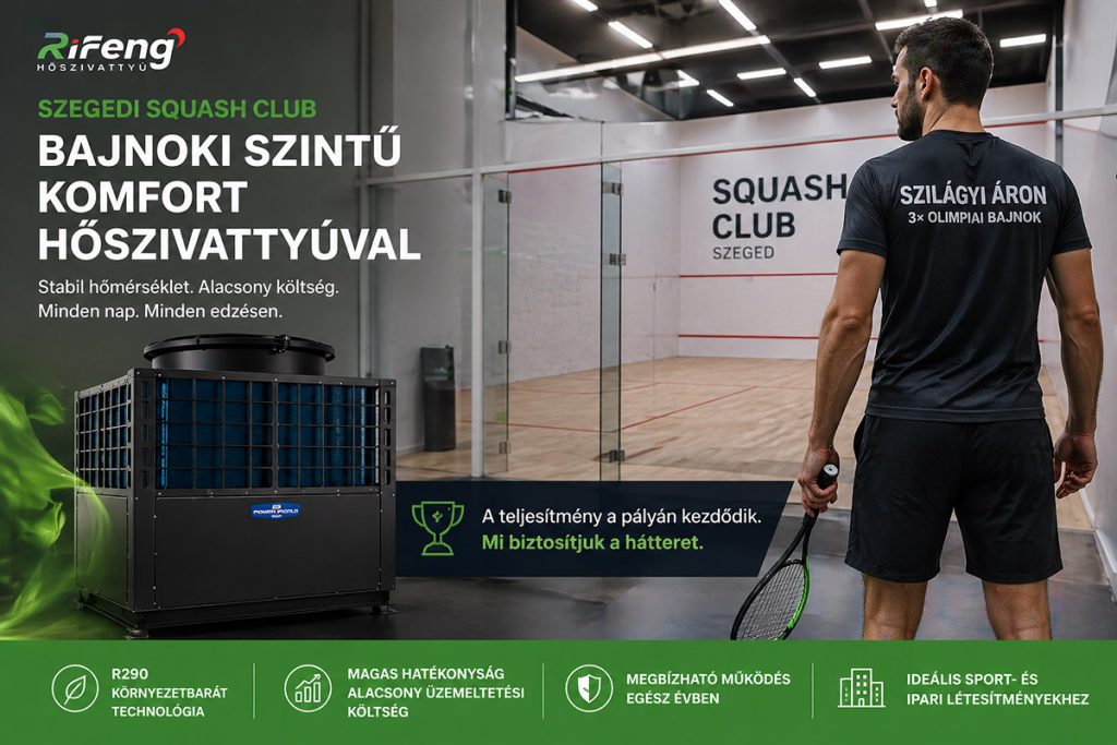Ha ma rendelnék a hőszivattyút, R290 propán fűtené a Squash Clubot