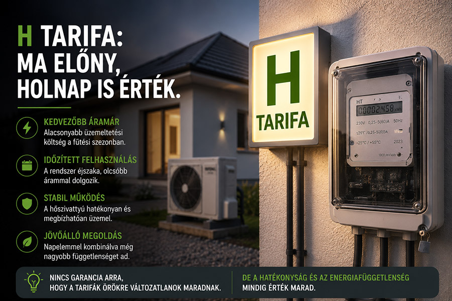 A H tarifa kiépítése rendkívül előnyös a hőszivattyúk számára