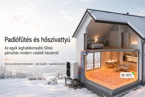 Padlófűtés és levegő-víz hőszivattyú modern családi házban