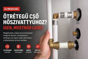 Ötrétegű cső hőszivattyú primer köréhez teljes keresztmetszetet megőrző oldható csatlakozó idommal