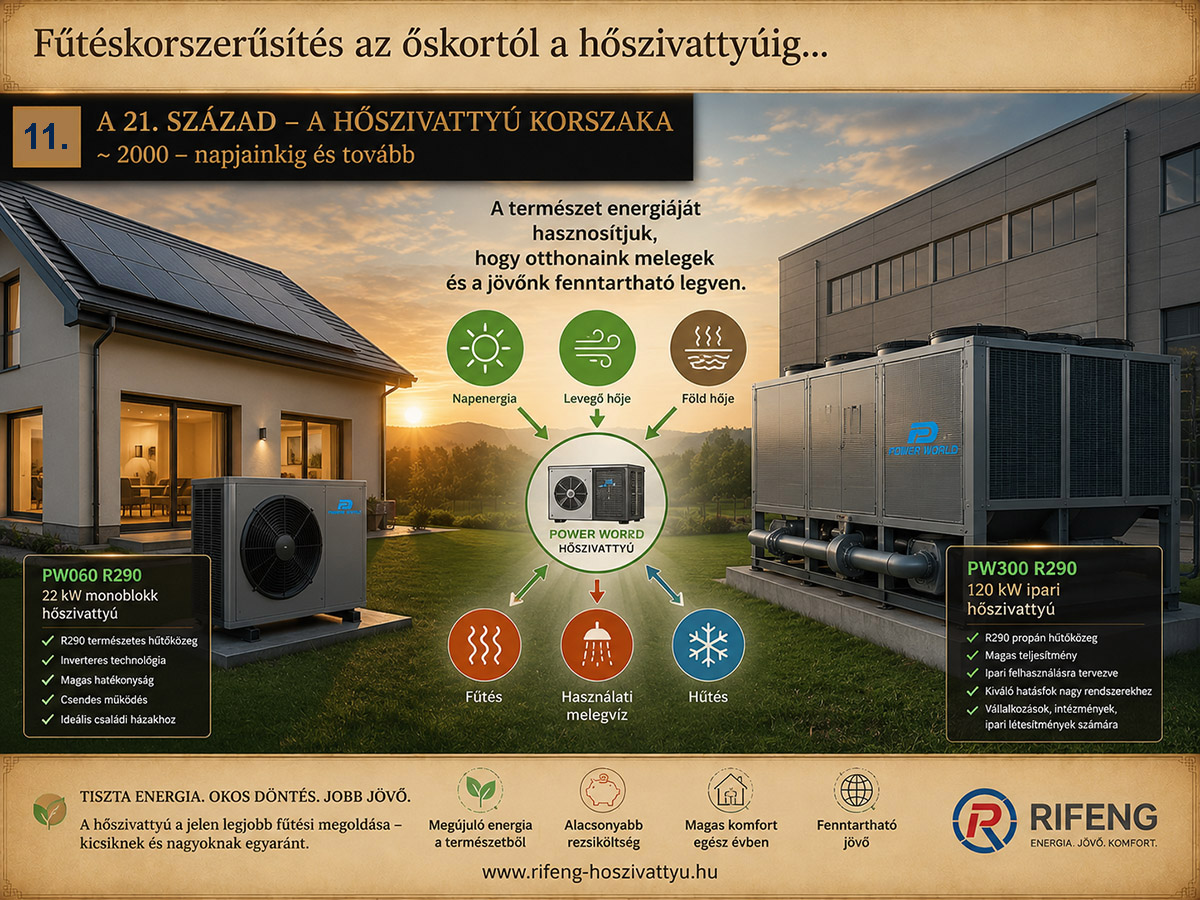 Power World PW060 R290 és PW300 R290 hőszivattyúk – a 21. századi korszerű fűtési rendszerek családi és ipari épületekhez