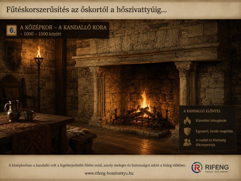 Középkori kőkandalló – a kandalló volt a legelterjedtebb fűtési mód a középkorban