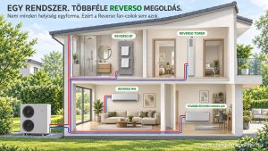 Egy hőszivattyús rendszer – többféle Reverso fan-coil
